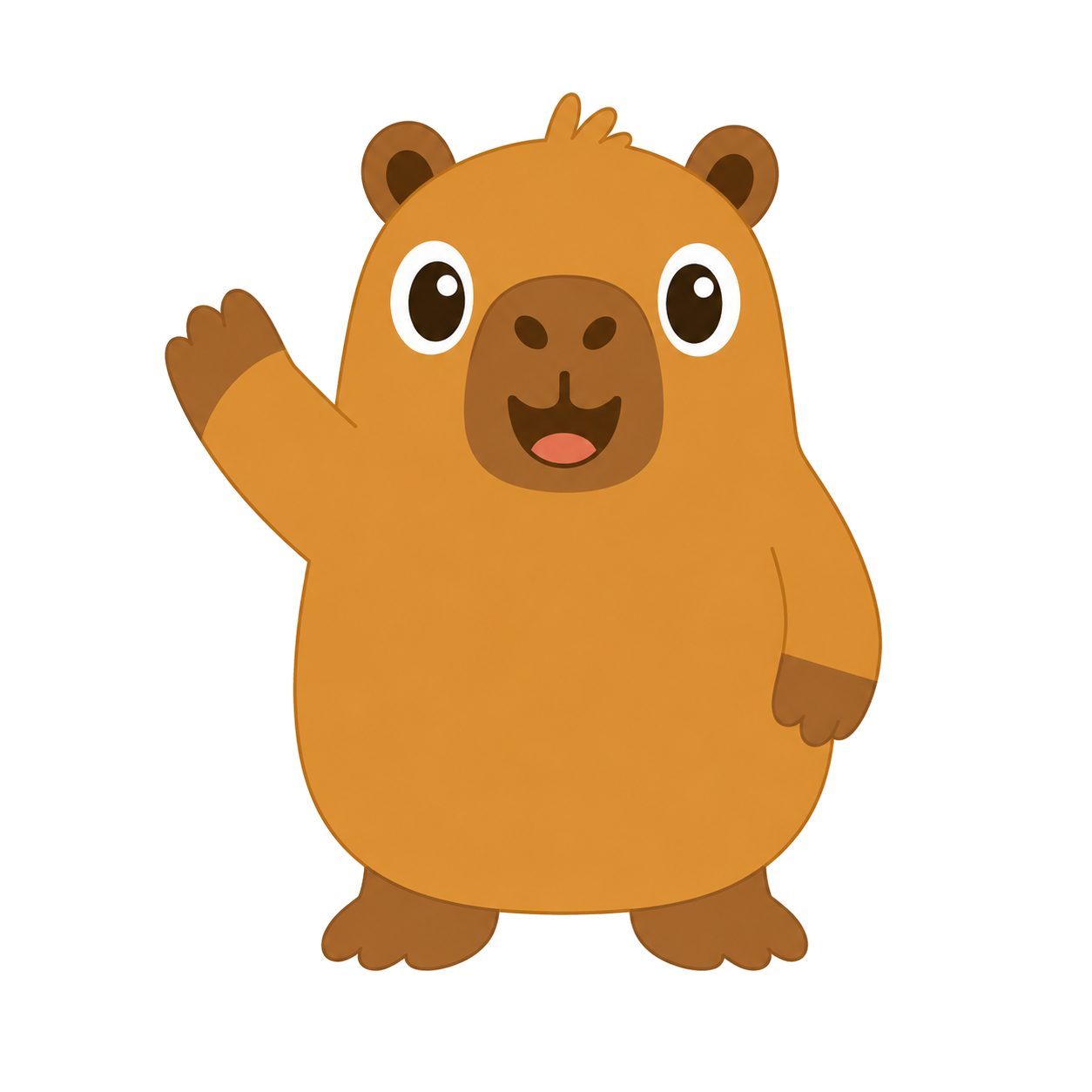 Capibara mascota de Desde 0 saludando